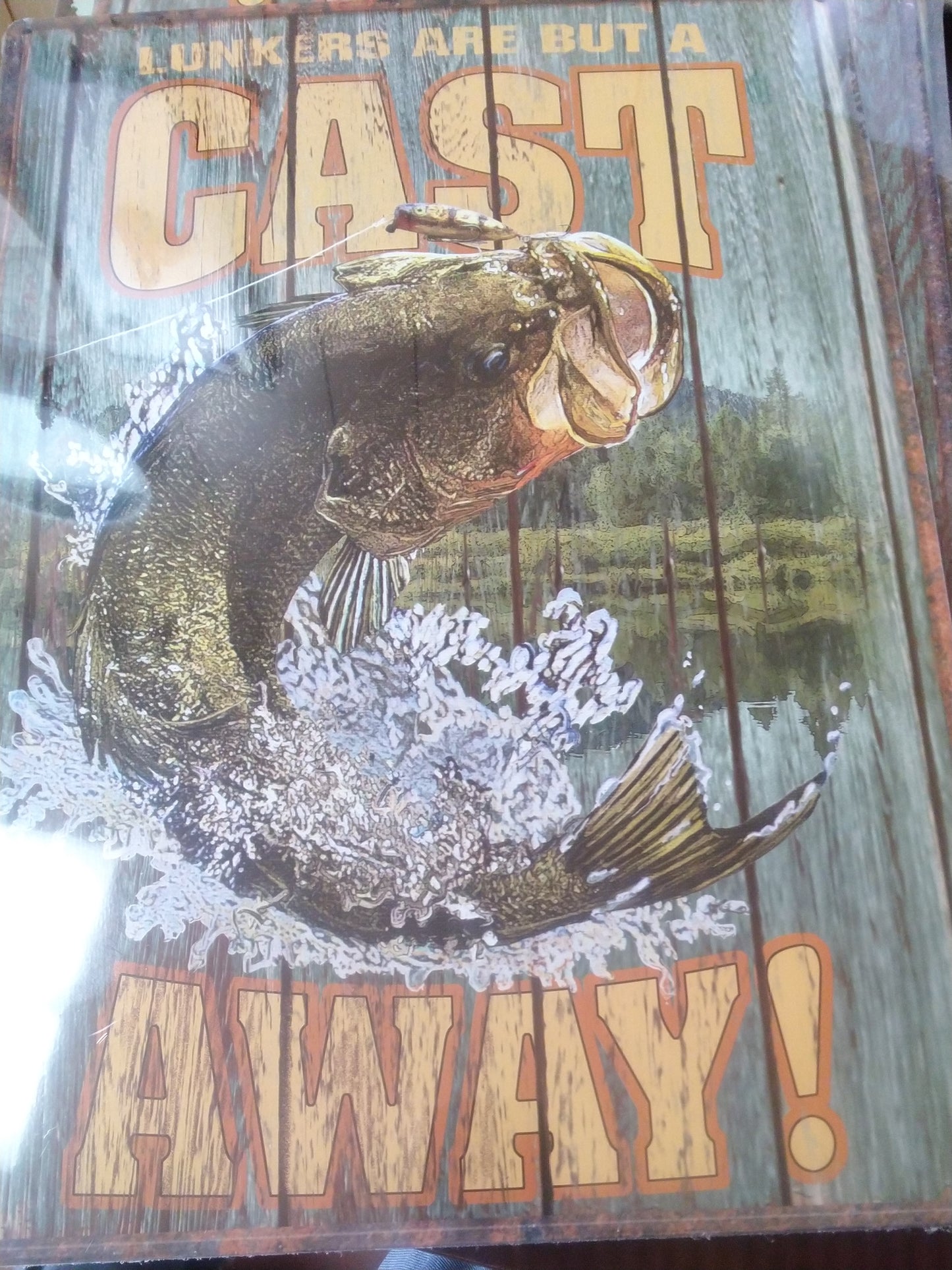 cast away tin sign