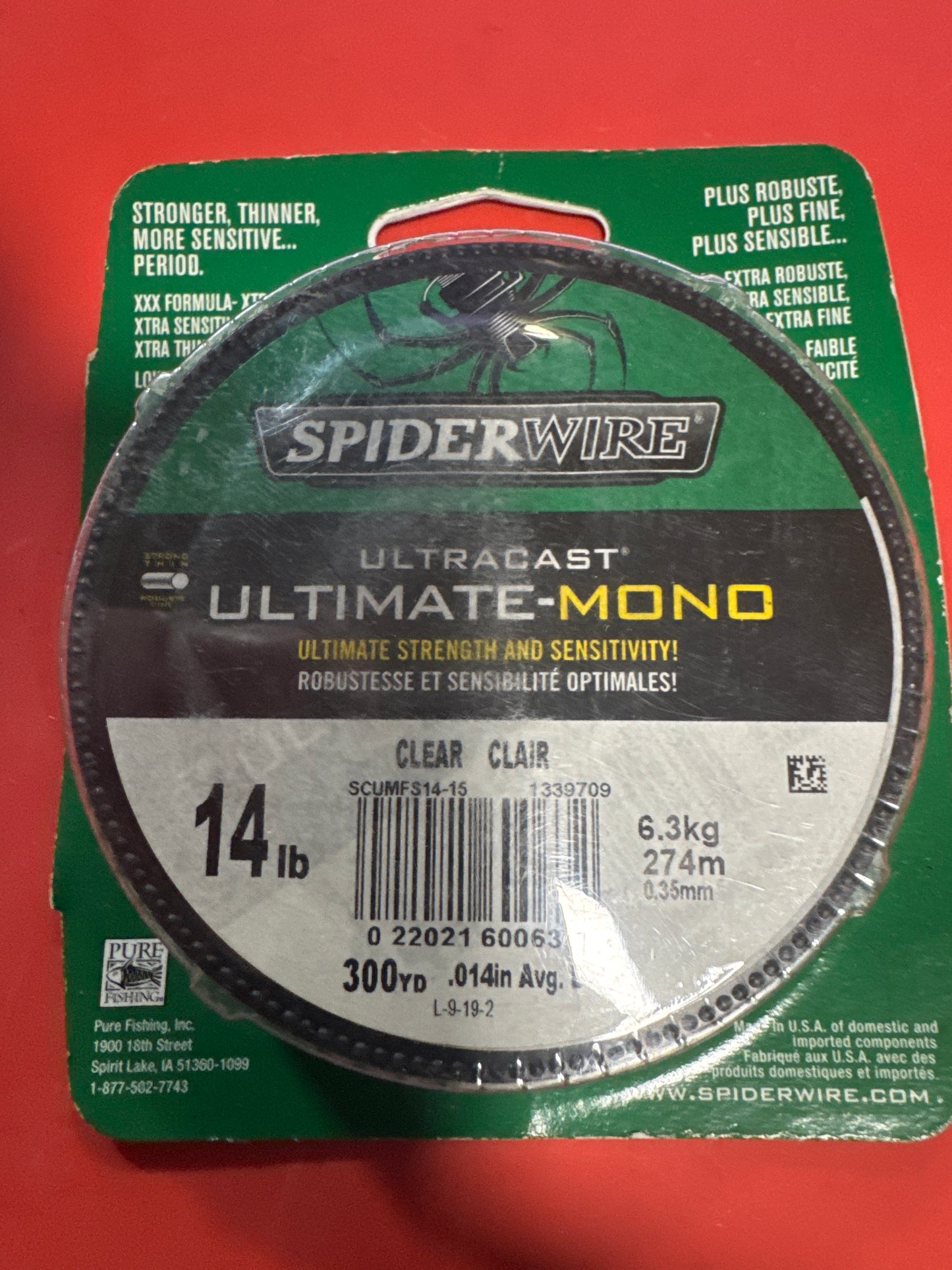 Spider Wire ultimate mono 14 lb