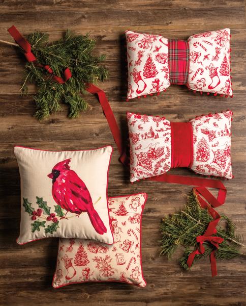 Velvet Toile Bow Pillow
