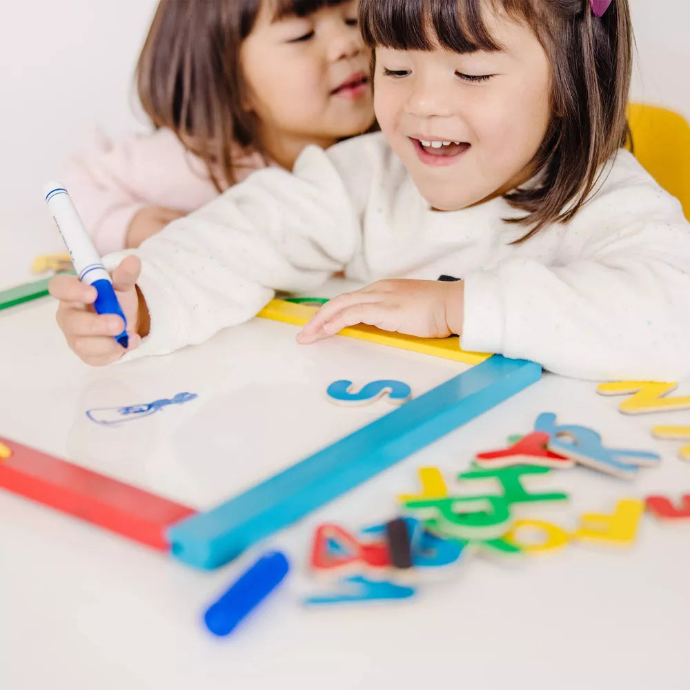 Magnetic Chalkboard & Dry-Erase Board With 36 Magnets, Chalk, Eraser, and Dry-Erase Pen