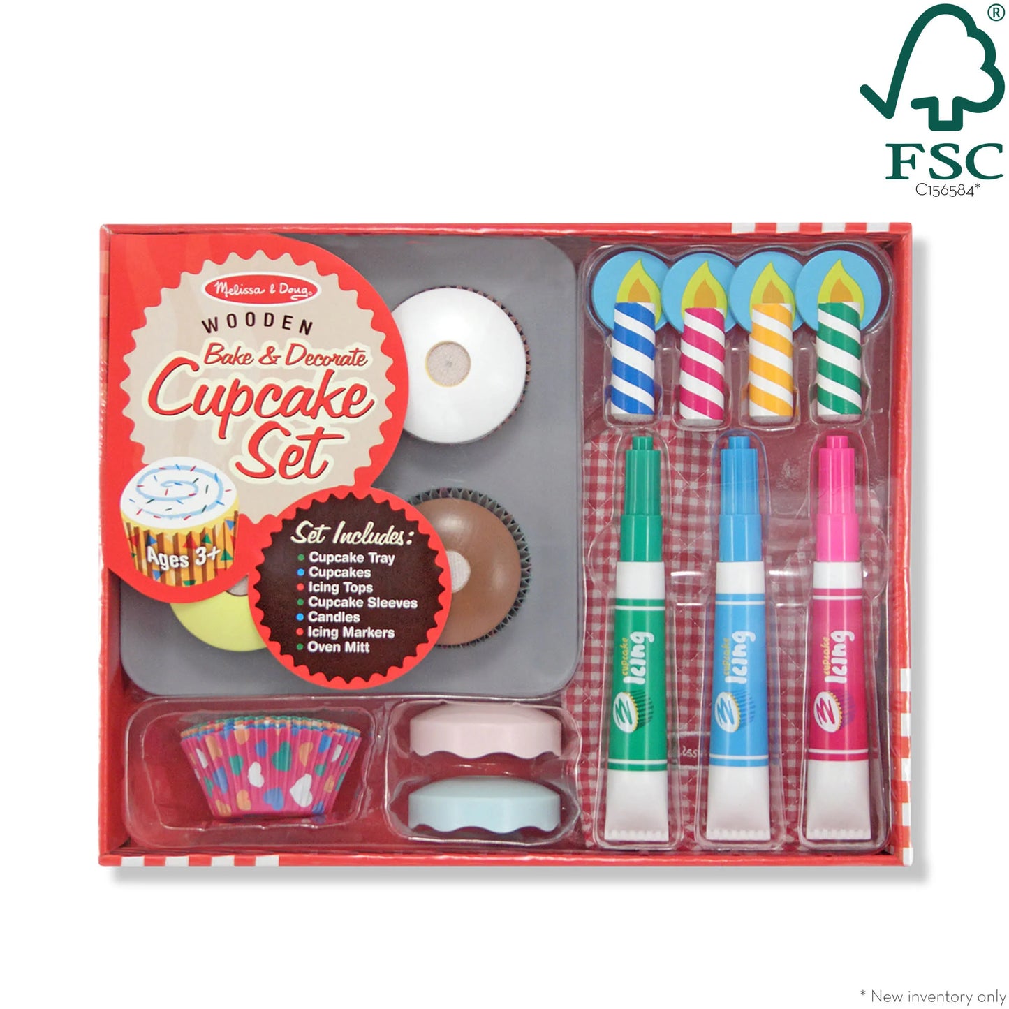 Wooden Cupcake Set