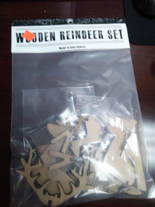 Laser Cut Wooden Reindeer Set