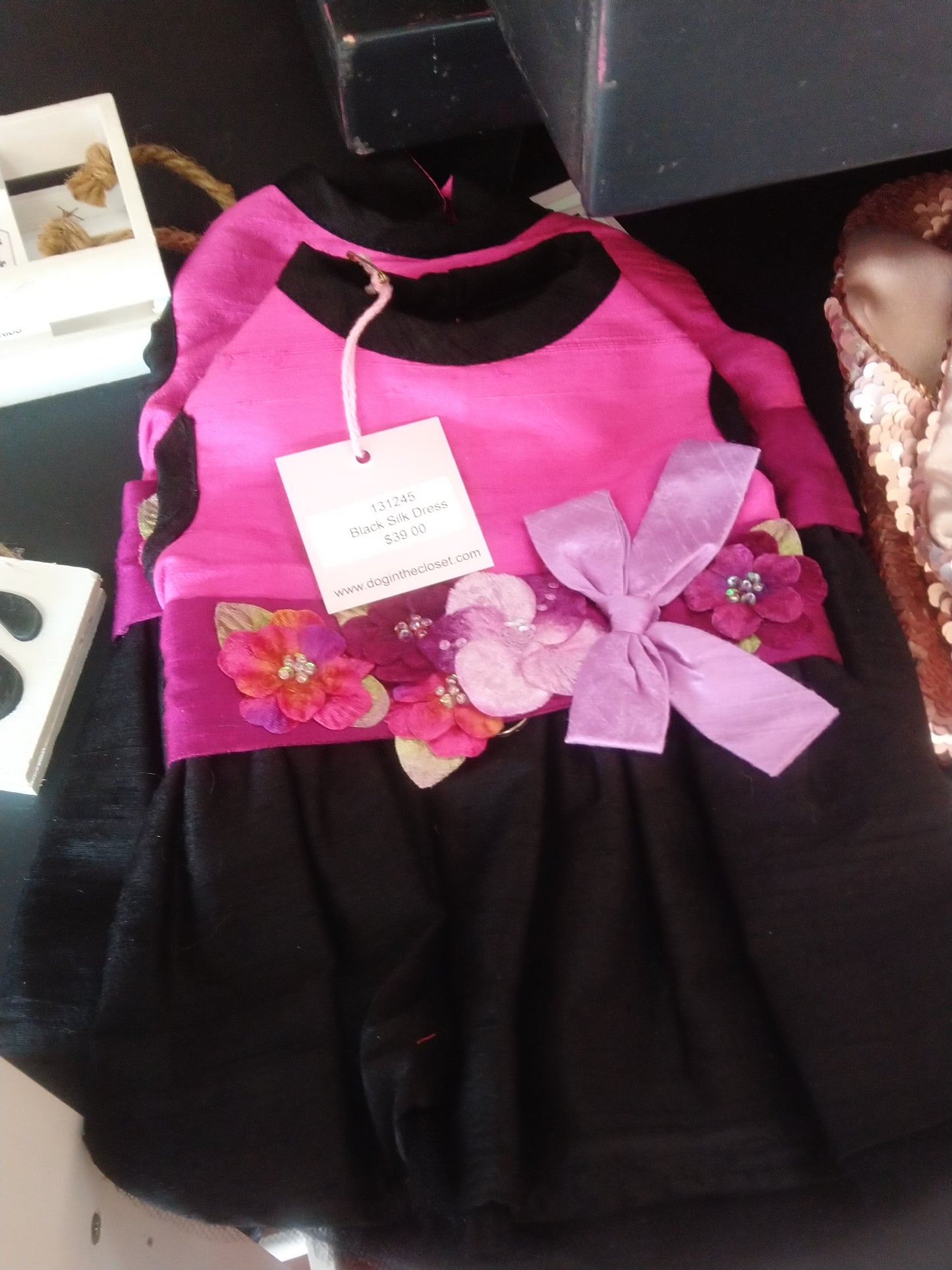 black silk dress