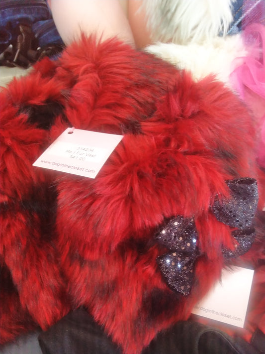 red fur vest